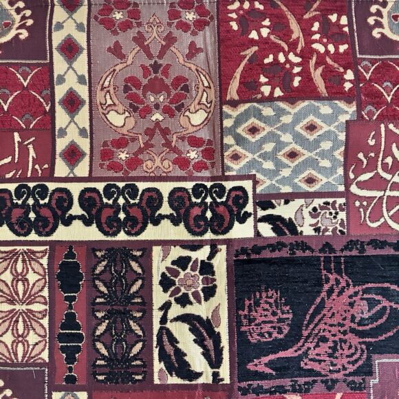 Turkish Patchwork Tapestry Pillow Cover Cushion Case Tassel Zipper Red Black 17" - Picture 5 of 8